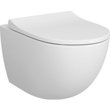 VitrA Sento 7748B001-0559 Asma Klozet, Kolay Temizlenir, Kir Biriktirmeyen İç Kenarlar, 54 cm, Mat Beyaz, Kapak Dahil Değildir