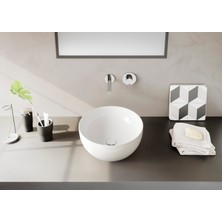 VitrA Outline 5992B403-0016 Yuvarlak Lavabo, VitrA Clean, 40 cm, Beyaz