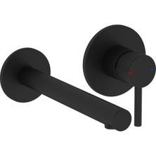 VitrA Origin A4258136WTC Ankastre Lavabo Bataryası (Sıva Üstü Grubu-İki Rozetli), Mat Siyah