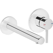 VitrA Origin A42581 Ankastre Lavabo Bataryası, İki Rozetli, Sıva Üstü, Krom