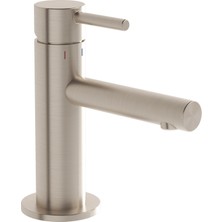 Vitra Origin A4255534 Kısa Lavabo Bataryası, Fırçalı Nikel