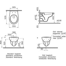 Vitra S20 Round 5959 L003-0850 Asma Klozet, 54 cm
