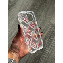 Adonis iPhone 12 Uyumlu Kılıf Şeffaf ve Hologram Yastık Desenli Silikon Kılıf