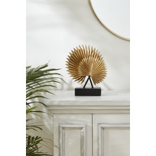 TeknoTrust Şık Altın Renkli Polyester Palm Biblo 24.5x8x28 cm Dekorasyon Parçası