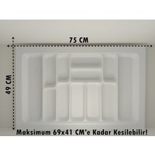 ALMITAL 75X49 Cm. 12 Gözlü Beyaz Çekmece Içi Kaşıklık 69X41 Cm'e Kadar Kesilebilir