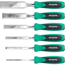 WIESEMANN 1893 Ahşap Keski Seti 6 Parça Paslanmaz Çelik Set 6, 10, 12, 18, 25, 32MM