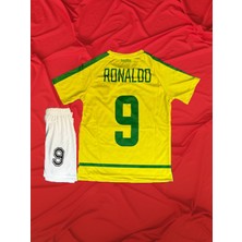 Modajur Ronaldo Alt Üst Çocuk Şort Tişört Forma Sarı Yeşil