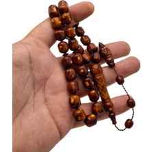 Han Ticarethane Kahverengi Imame Işlemeli Toz Kehribar Tesbih