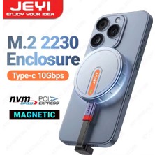 JEYI 2230 M.2 Nvme Ssd Kutusu Magsafeli 3.2 Gen2 10Gbps Süper Hızlı Magsafe Yapışkanlı Manyetik Telefon Tablet Macbook İpad Laptop Type-C girişli Tüm cihazlara Uyumlu. Uyumlu Son Nesil Teknoloji