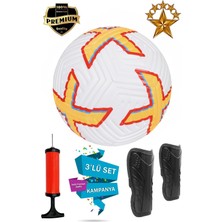 ALASTOR Orijinal Futbol Topu 3'lü Set Sert Dikişli Futbol Topu Zemin Halı Saha Çim Saha Futbol Topu Tekmelik (Dizlik) ve Pompa Dahil