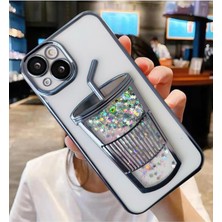 3gen Case Apple iPhone 13 Uyumlu 3D Bardak Hareketli Sulu Yıldızlar Meyve Temalı Lens Korumalı Lazer Kılıf