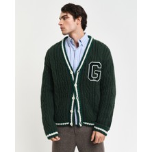 Gant Erkek Yeşil Regular Fit Düğmeli Yaka Logolu Hırka 8040204.374