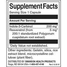 Swanson Indole-3-Carbinol With Resveratrol 200 Mg 60 Capsules