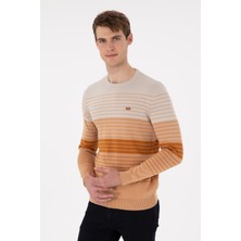 U.S. Polo Assn. Erkek Slim Fit Bisiklet Yaka Camel Kazak 50297071-VR015