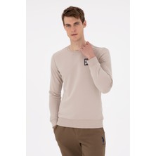U.S. Polo Assn. Erkek Regular Fit Bisiklet Yaka Taş Sweatshirt 50293456-VR049