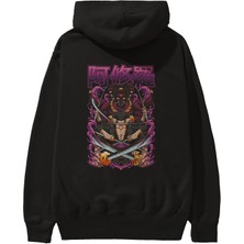 Ankhises Roronoa Zoro 1 Anime Arka Baskılı Siyah Oversize Kapüşonlu Sweatshirt Erkek Kadın