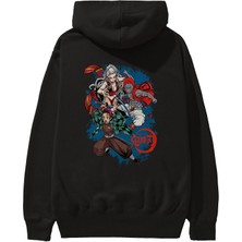 Ankhises Tanjıro ,akaza,dakı Anime Arka Baskılı Siyah Oversize Kapüşonlu Sweatshirt Erkek Kadın
