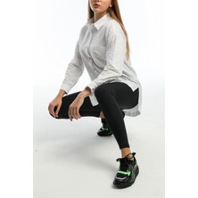 Pika Design Sportwear Company Kadın Siyah Yüksek Bel Fitilli Tayt Pikadesign