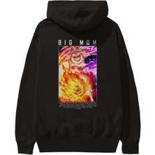 Ankhises Charlotte Linlin Anime Arka Baskılı Siyah Oversize Kapüşonlu Sweatshirt Erkek Kadın