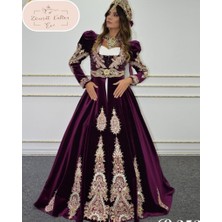 Butik Bordo Gelin Kaftanı Bindallı