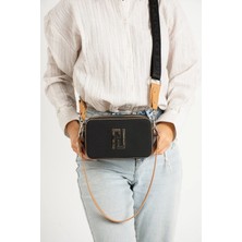 Just Polo Kadın Siyah-Taba Küçük Boy 2 Bölmeli El ve Omuz ÇANTASI-BD6016-EBATLAR:13X20