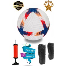ALASTOR Profesyonel Futbol Topu 3'lü Set Dikişli Futbol Topu Sert Zemin Halı Saha Futbol Topu Tekmelik (Dizlik) ve Pompa Dahildir