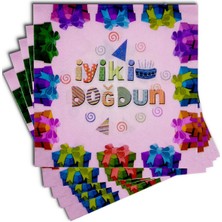 Balon Diyarı 20 Li Iyiki Doğdun Konseptli Pembe Peçete