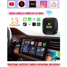 Carplay Akıllı Multimedya Kutusu Android 13 16GB Kablosuz Carplay Ai Box Youtube Netflix Google Playstore Wifi