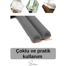 Svein 1. Sınıf Gri Kapı Pencere Soğuk Toz Geçirmez İzolasyon Fitili Yapışkanlı Isı Yalıtım 2x1=2 mt