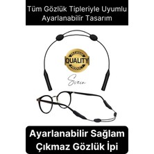 Svein Premium Ayarlanabilir Rahat Kaymaz Çıkmaz Gözlük Arkası Tutucu Askı Ipi Zinciri Sporcu Unisex