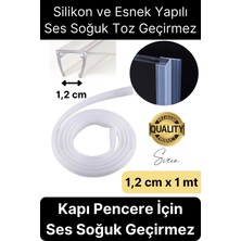 Svein 1.2 cm x 1 mt Cam Silikon Şeffaf Kapı Pencere Kenar Koruyucu Ses Soğuk Geçirmez İzolasyon