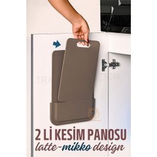 Modacar 2 Li Kesim Panosu Stantlı Yapışkanlı Kesim Tahtası Latte Mikko Design