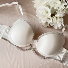 Taşlı Dolgulu Sütyen / Ekru 80-B