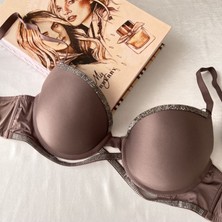 Taşlı Dolgulu Sütyen / Kahve 75-B