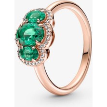 Hector Co Jewellery Yeşil Üç Taşlı Vintage Yüzük