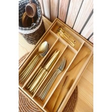 Chef Desing Çekmece Içi 5 ve 7 Bölmeli Doğal Bambu Ayarlanabilir Kaşıklık