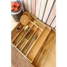 Chef Desing Çekmece Içi 5 ve 7 Bölmeli Doğal Bambu Ayarlanabilir Kaşıklık