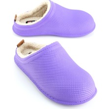 Gezer Kışlık Kauçuk Islak Zemine Uygun Ev Bahçe Içi Peluşlu Kadın Terlik