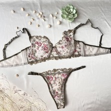 Karaz Love Brode Sütyen Takımı - Yeşil 75-B