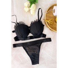 Karaz Istiridye Model Dolgulu Sütyen Takım - Siyah 85-B