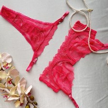 Karaz Jpl Brode Balenli Sütyen Takım - Pembe 75-B