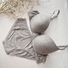 Karaz Sütyen Takım Flamlı Boş Gri 90-B