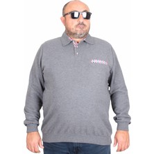 Moc Grande Erkek Büyük Beden Polo Yaka Sweat Flota Cep 24407 Antrasit Melanj