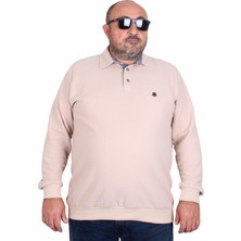 Moc Grande Erkek Büyük Beden Polo Yaka Sweat Orjinal 24409 Bej