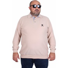 Moc Grande Erkek Büyük Beden Polo Yaka Sweat Moc Grande 24410 Bej