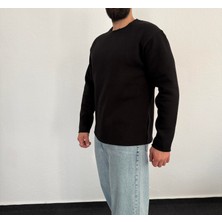 Tonrise Erkek Lazer Kesim Içi Şardonlu Hafif Kalın Oversize Bol Kesim Sweatshirt
