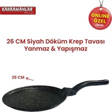 Mediterian Helegra Döküm 26 cm Siyah Krep Tavası