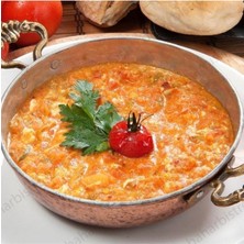 Mediterian Dövme Bakır Sahan Yumurta Tava Kuymak Menemen Tava 18 cm