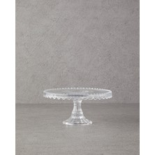 English Home Earl Cam Kek Standı 20 cm Şeffaf Desenli Malzeme ile Şık Sunum