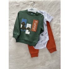 Funny Baskılı Üçlü Interlok Takım